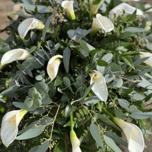 Arum Lily Coffin Spray